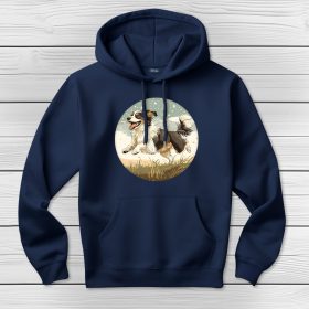 Ausztrál juhászkutyás kapucnis pulcsi sötétkék színben