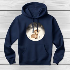 Bikás kapucnis pulcsi sötétkék színben