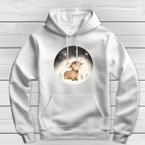 Bikás kapucnis pulcsi fehér színben