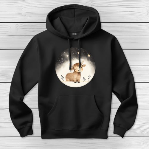 Bikás kapucnis pulcsi fekete színben