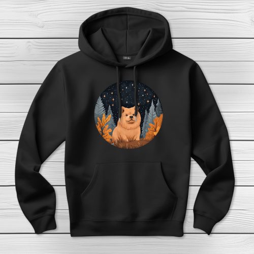 Csaucsaus kapucnis pulcsi fekete színben