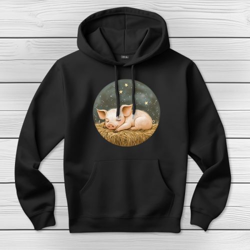 Malacos kapucnis pulcsi fekete színben