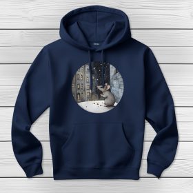 Egeres kapucnis pulcsi sötétkék színben