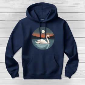 Hattyús kapucnis pulcsi sötétkék színben