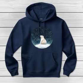 Jegesmedvés kapucnis pulcsi sötétkék színben