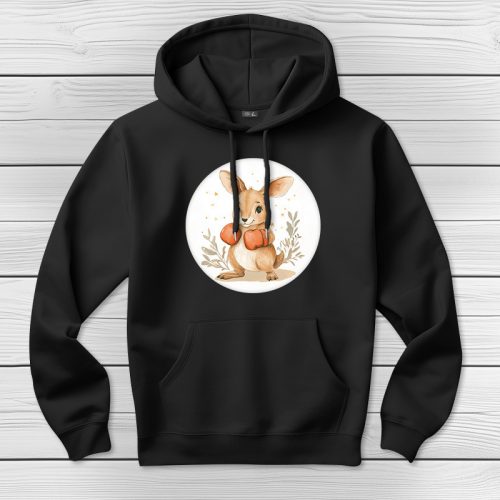 Kengurus kapucnis pulcsi fekete színben