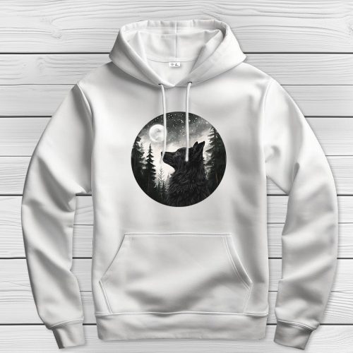 Mudis kapucnis pulcsi fehér színben