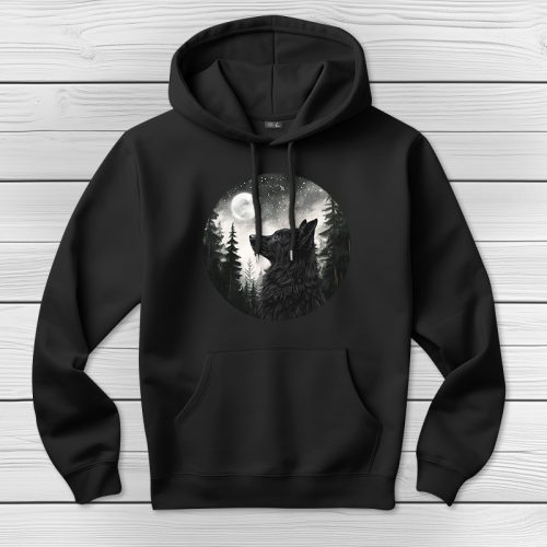 Mudis kapucnis pulcsi fekete színben