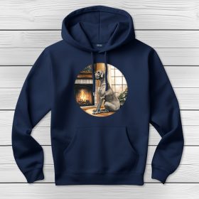 Német dogos kapucnis pulcsi sötétkék színben