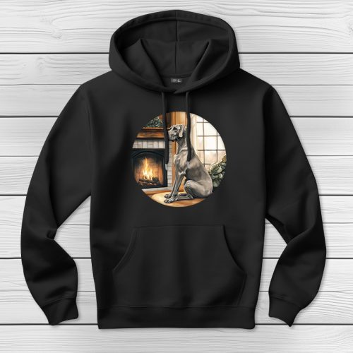 Német dogos kapucnis pulcsi fekete színben