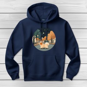 Palotapincsis kapucnis pulcsi sötétkék színben