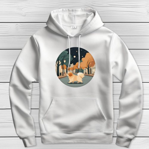 Palotapincsis kapucnis pulcsi fehér színben