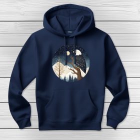 Sasos kapucnis pulcsi sötétkék színben