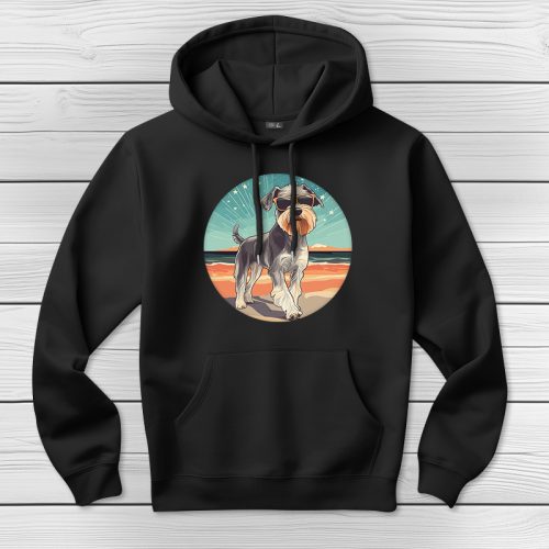 Schnauzeres kapucnis pulcsi fekete színben