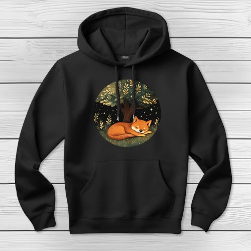 Shiba inus kapucnis pulcsi fekete színben