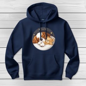 Cavalier King Charles spánieles kapucnis pulcsi sötétkék színben