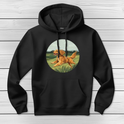 Cocker spánieles kapucnis pulcsi fekete színben