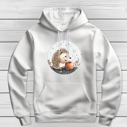 Sünös kapucnis pulcsi fehér színben