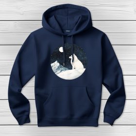 Szamojédes kapucnis pulcsi sötétkék színben