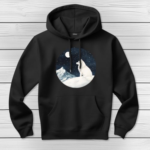 Szamojédes kapucnis pulcsi fekete színben