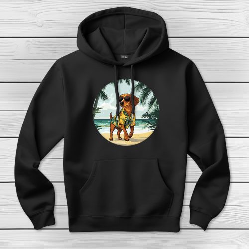 Tacskós kapucnis pulcsi fekete színben