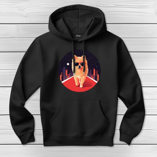 Törpespicces kapucnis pulcsi fekete színben