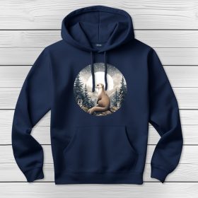 Vadászgörényes kapucnis pulcsi sötétkék színben