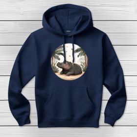 Vizilovas kapucnis pulcsi sötétkék színben