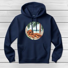 Magyar vizslás kapucnis pulcsi sötétkék színben