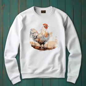 Csirke mintás környakú pulóver