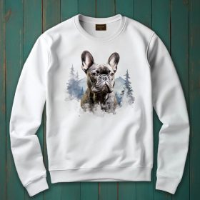 Francia bulldog mintás környakú pulóver