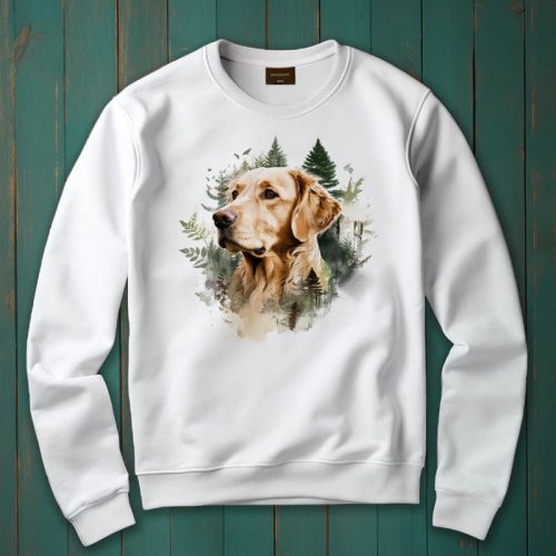 Golden retriever mintás környakú pulóver