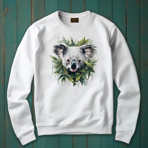 Koala mintás környakú pulóver