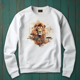 Oroszlán mintás környakú pulóver