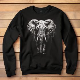 Elefántos környakú pulóver fekete színben