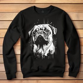 Mopszos környakú pulóver fekete színben