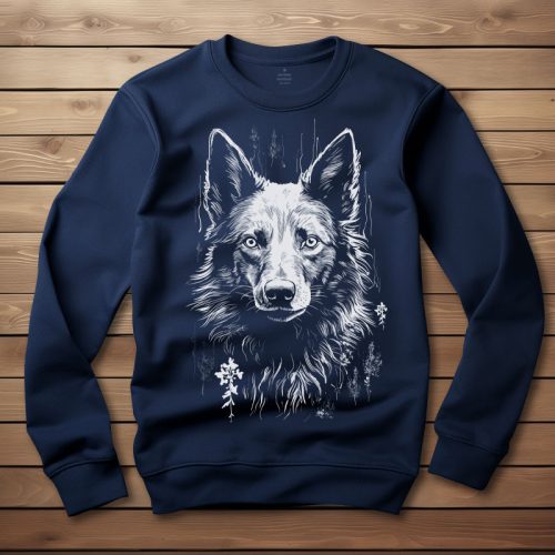 Mudis környakú pulóver sötétkék színben