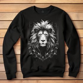 Oroszlános környakú pulóver fekete színben