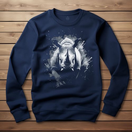 Orrszarvús környakú pulóver sötétkék színben