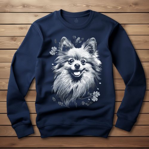 Törpespicces környakú pulóver sötétkék színben