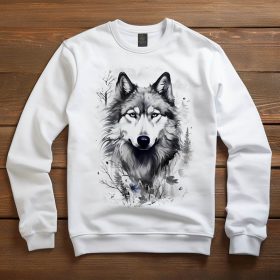 Alaszkai malamut mintás környakú pulóver