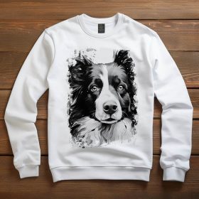 Ausztrál juhászkutya mintás környakú pulóver