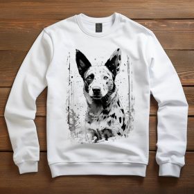 Ausztrál pásztorkutya mintás környakú pulóver