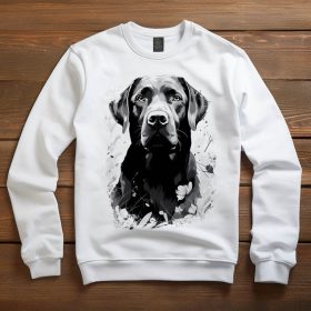 Fekete labrador mintás környakú pulóver