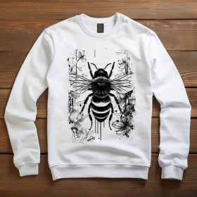 Méh mintás környakú pulóver