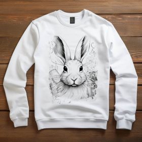 Nyúl mintás környakú pulóver