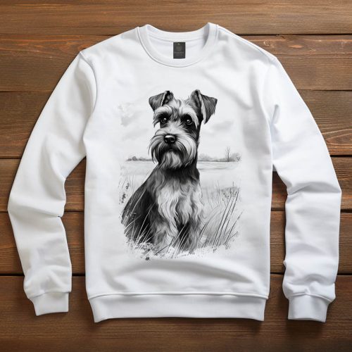 Schnauzer mintás környakú pulóver