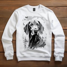 Weimari vizsla mintás környakú pulóver