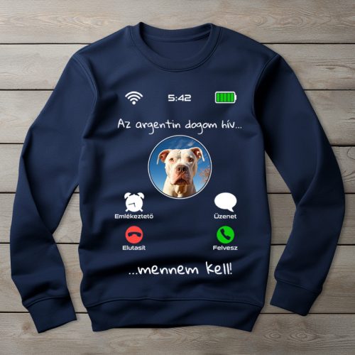 Argentin dogos környakú pulóver sötétkék színben