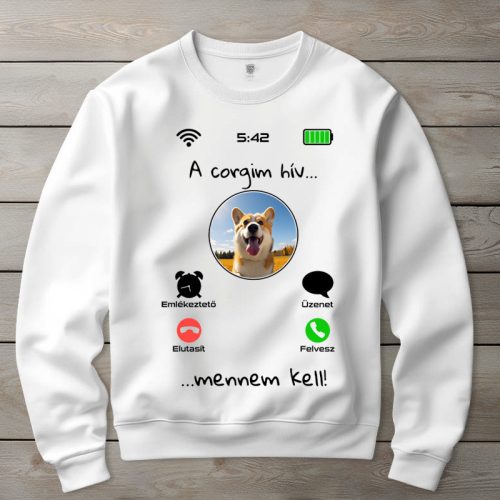 Corgis környakú pulóverk fehér színben